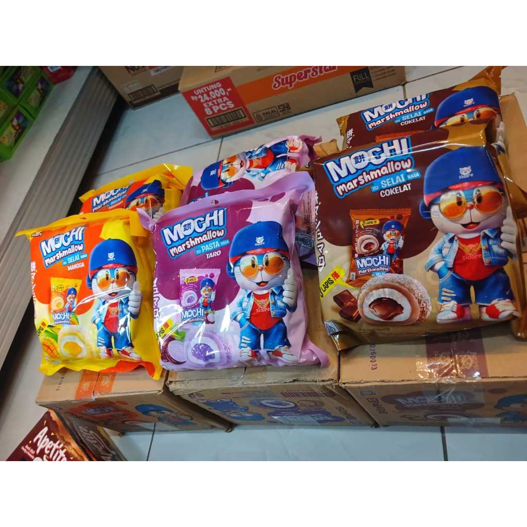 

Mochi Marshmallow Taro Pasta Super Lezat 1 Dus Isi 6 Pak/8 Pcs