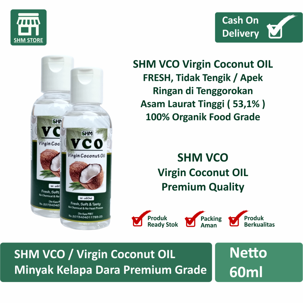 

VICO OIL / SHM VCO / Virgin Coconut OIL / Minyak Kelapa Dara Premium / Asli Alami / Organik