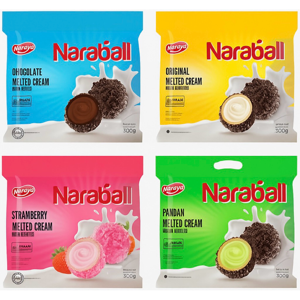 

Naraya Naraball Wafer Melted Cream Rasa Original/Chocolate/Strawberry & Pandan Halal 300gr