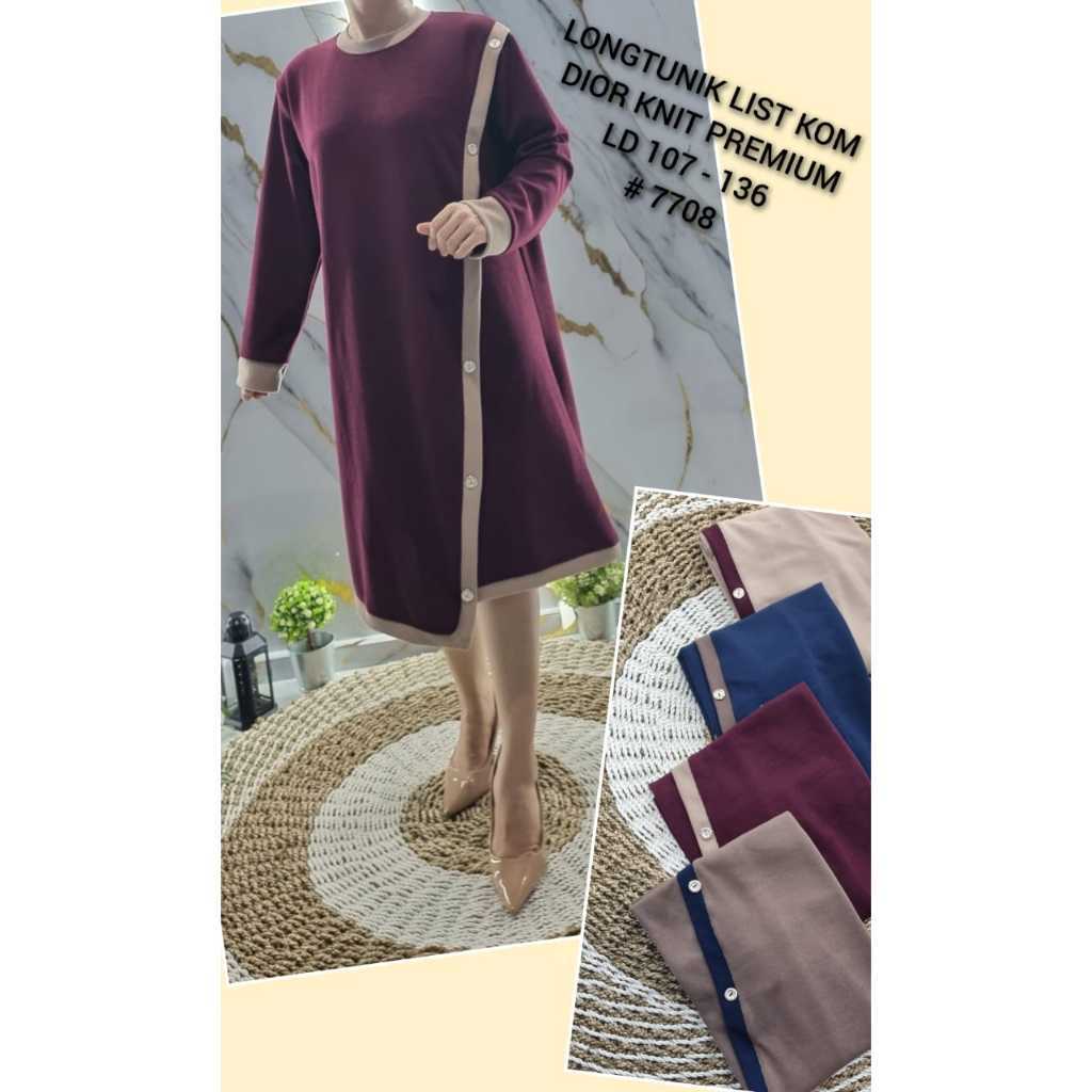 Long Tunik Asimetris by Aquila/Atasan Tunik Knit/Atasan Wanita Knit