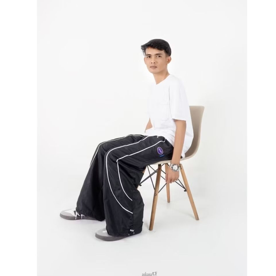 Logic style celana panjang unisex Baggy celana panjang santai Baggy polos Longgar celana baggy pria/