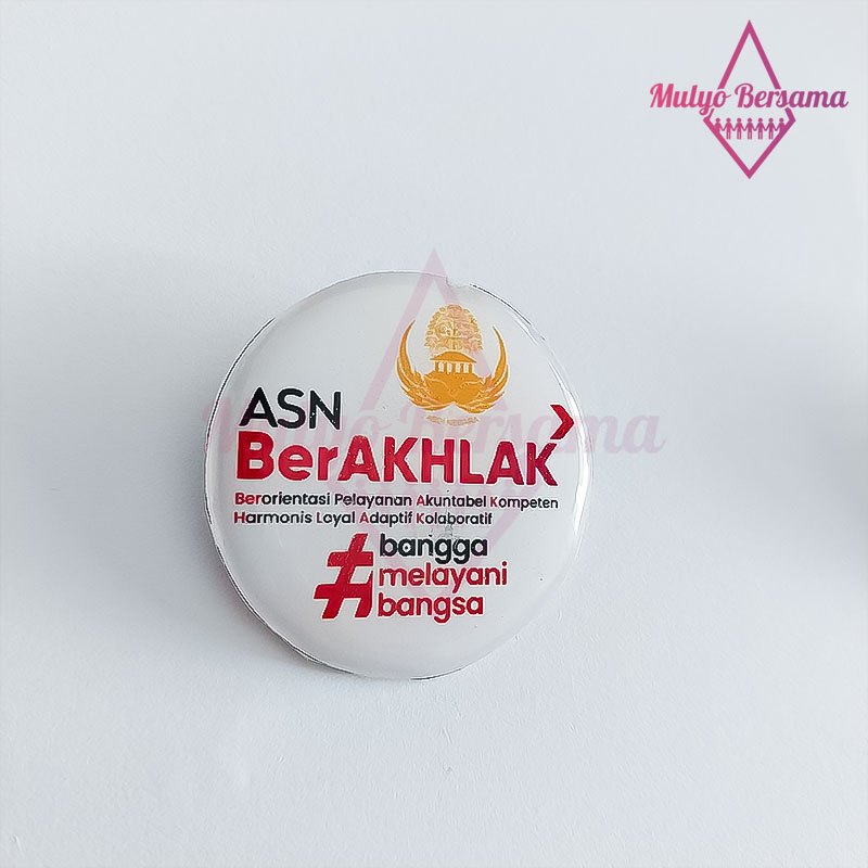 Pin Bros Logo ASN Berakhlak Pin Berakhlak Bulat - Mulyo Bersama