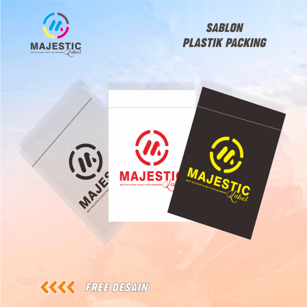 plastik pe klip sablon + sablon plastik baju + jasa sablon plastik + plastik packing hijab custom