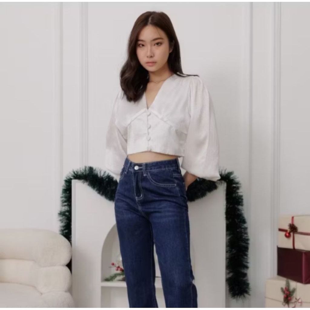 CANARY Crop Top Blouse Wanita