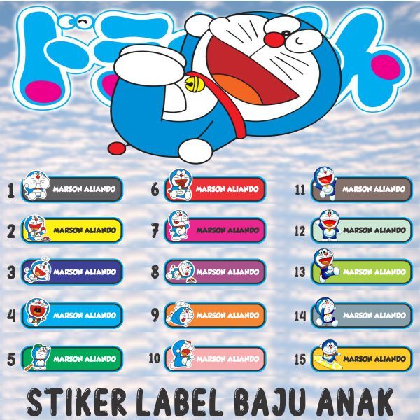 

Sticker Sablon Setrika Label Nama Karakter ( DORAEMON ) Anak Sekolah Pesantren Asrama Name Tag Laundry