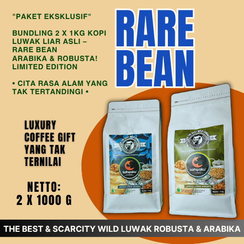 

Paket Eksklusif Kopi Luwak Premium Rare Bean – 1kg Arabika & 1kg Robusta | Limited Edition Asli Liar