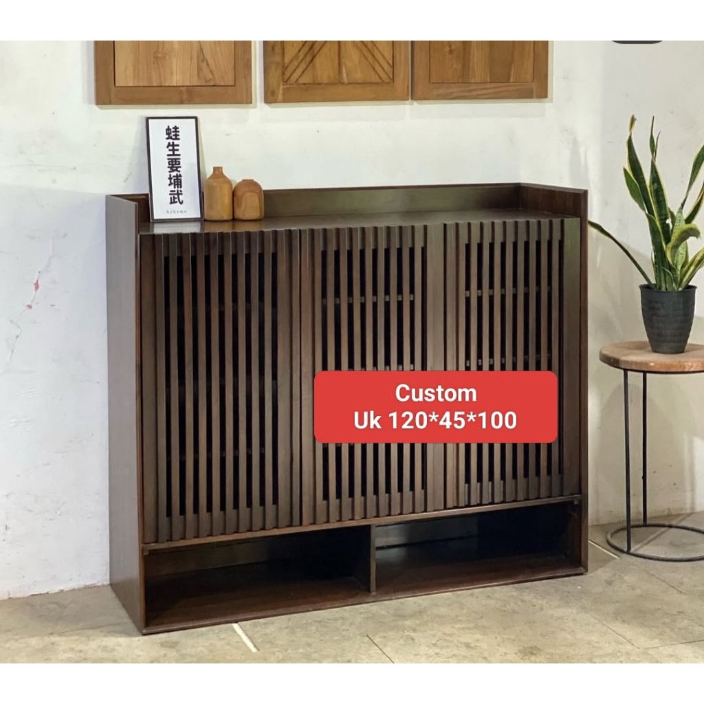 Lemari Serbaguna Lemari sepatu sandal Kayu Jati Solid