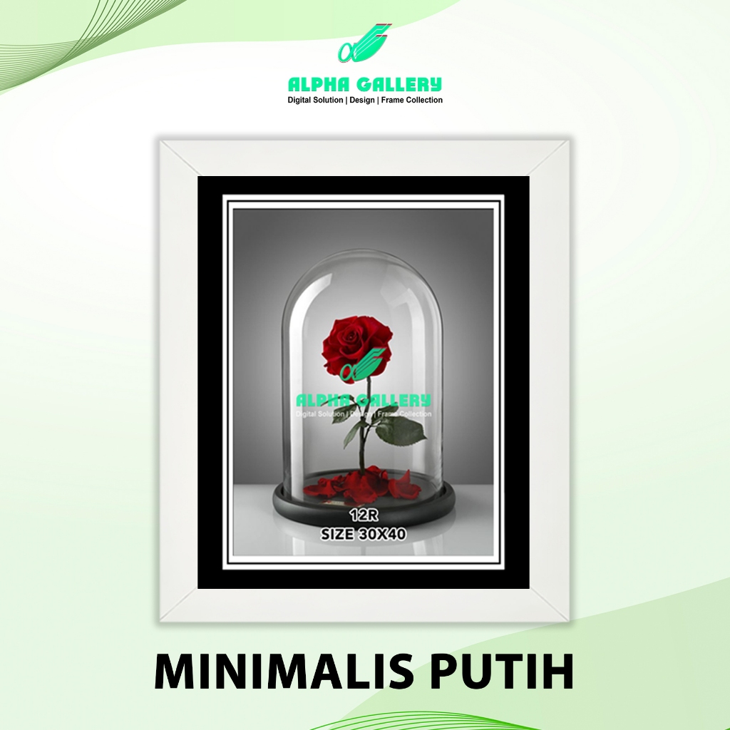 Pigura / Frame Ukuran 12R Minimalis Putih