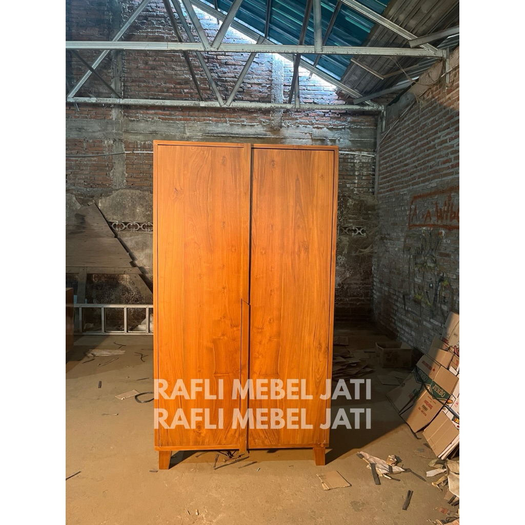 Almari Retro Minimalis Kayu Jati Almari Pintu 2 Kayu Jati