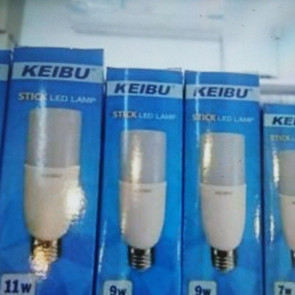LAMPU LED STICK 9 WATT E27 MERK KEIBU CAHAYA KUNING WARM WHITE