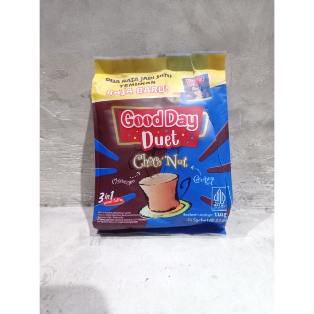 

Good Day Duet Choco Nut Kopi Instan 5 x 22 g