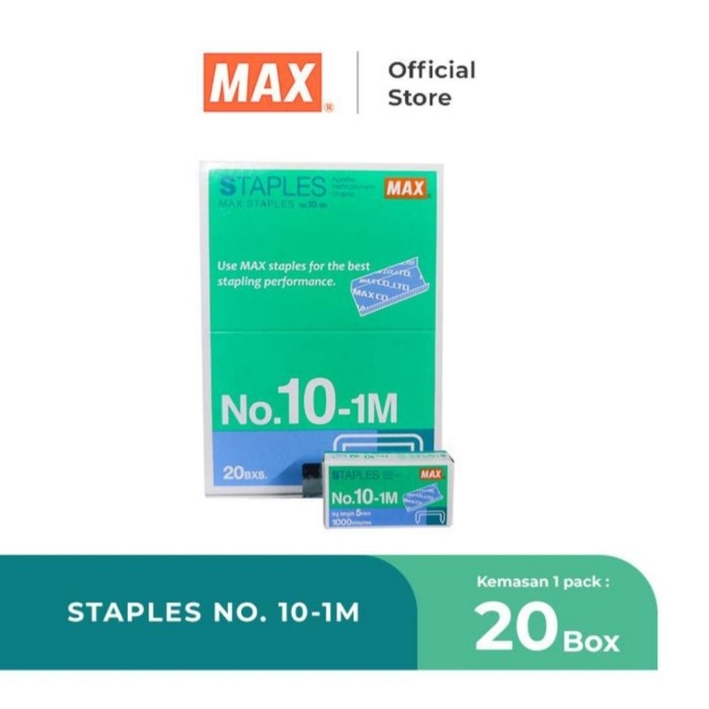 

MAX Staples isi Staples no 10-1 M / Staples no 3-1 M - Pack isi 20 Box.