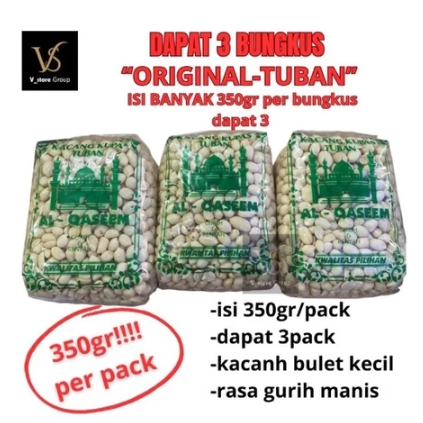 

(PAKET 3 PACK 350/PACK) KACANG KUPAS TUBAN AL QASEEM KACANG TUBAN KACANG KUPAS
