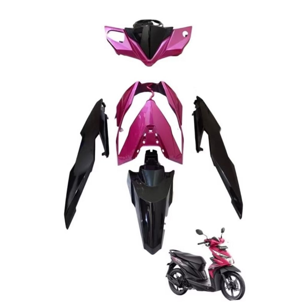 Cover body halus fullset beat new esp beat ECO beat street 2016-2019 PINK HITAM PINK