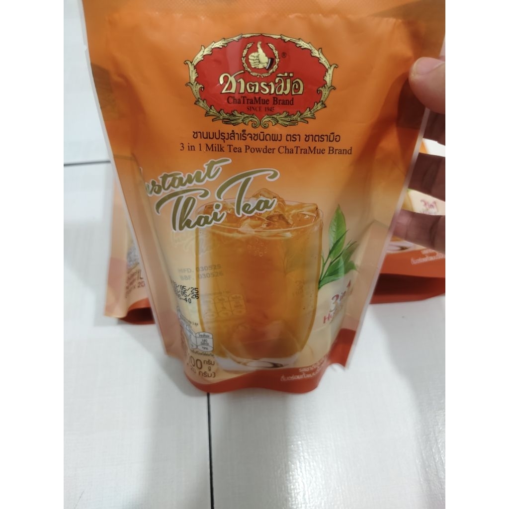 

Cha Tra Mue Brand 3 in 1 Milk Tea Powder Ori Thai isi 5 sachets