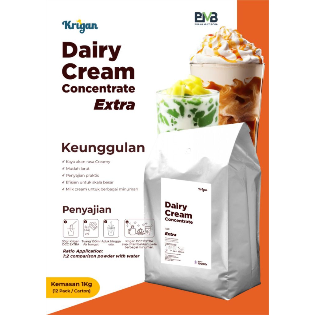 

KRIGAN dairy cream consentrat extra1kg x 12 /carton