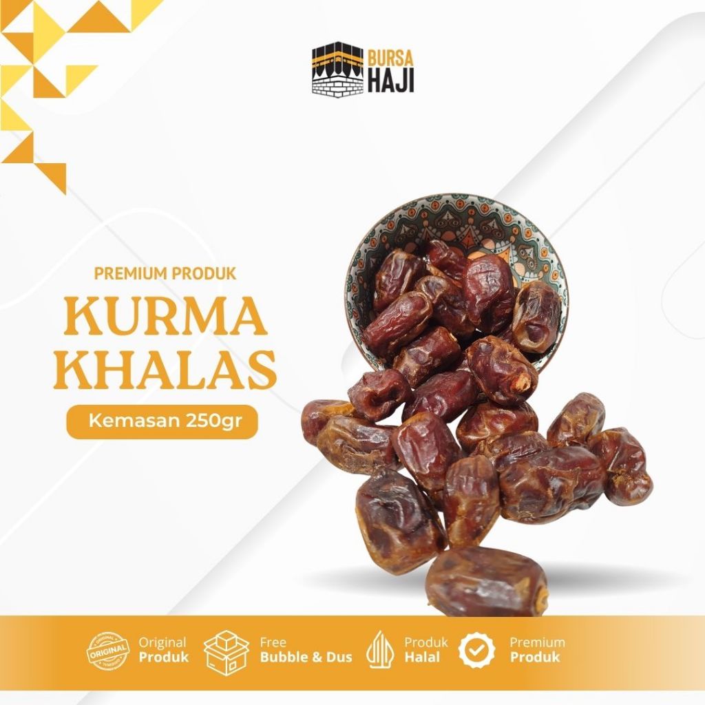 

Kurma KHALAS Premium 250gr Kholas Asli Dubai Untuk Buka Puasa Mesir Madu - KURMA KHALAS 250gr