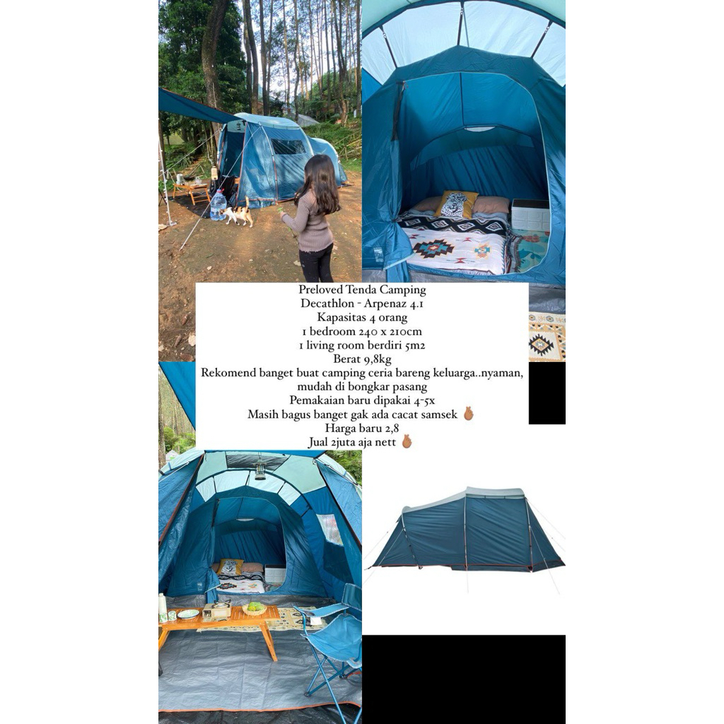 Preloved Tenda camping arpenaz 4.1 decathlon