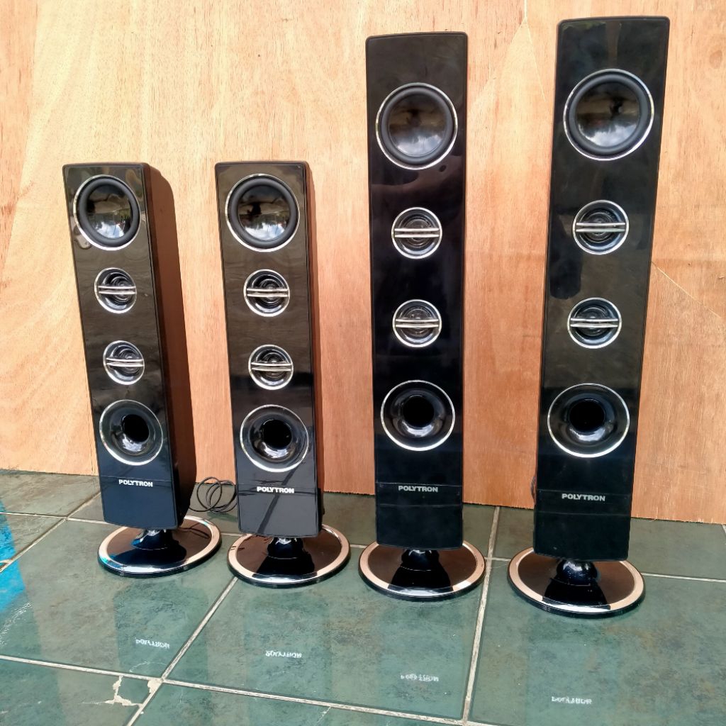 1Pasang Speaker Pasif POLYTRON. Speaker Tower Cinemax Polytron untuk TV 32-43 inch