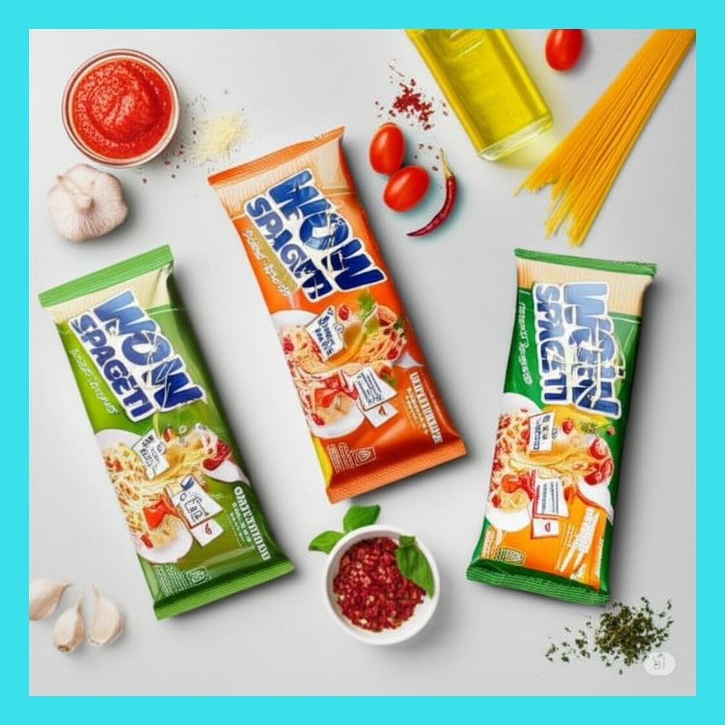 

1 renceng (5 bungkus) Wow Spaghetti spageti mie pasta Instant bolognese aglio olio carbonara bukan lafonte