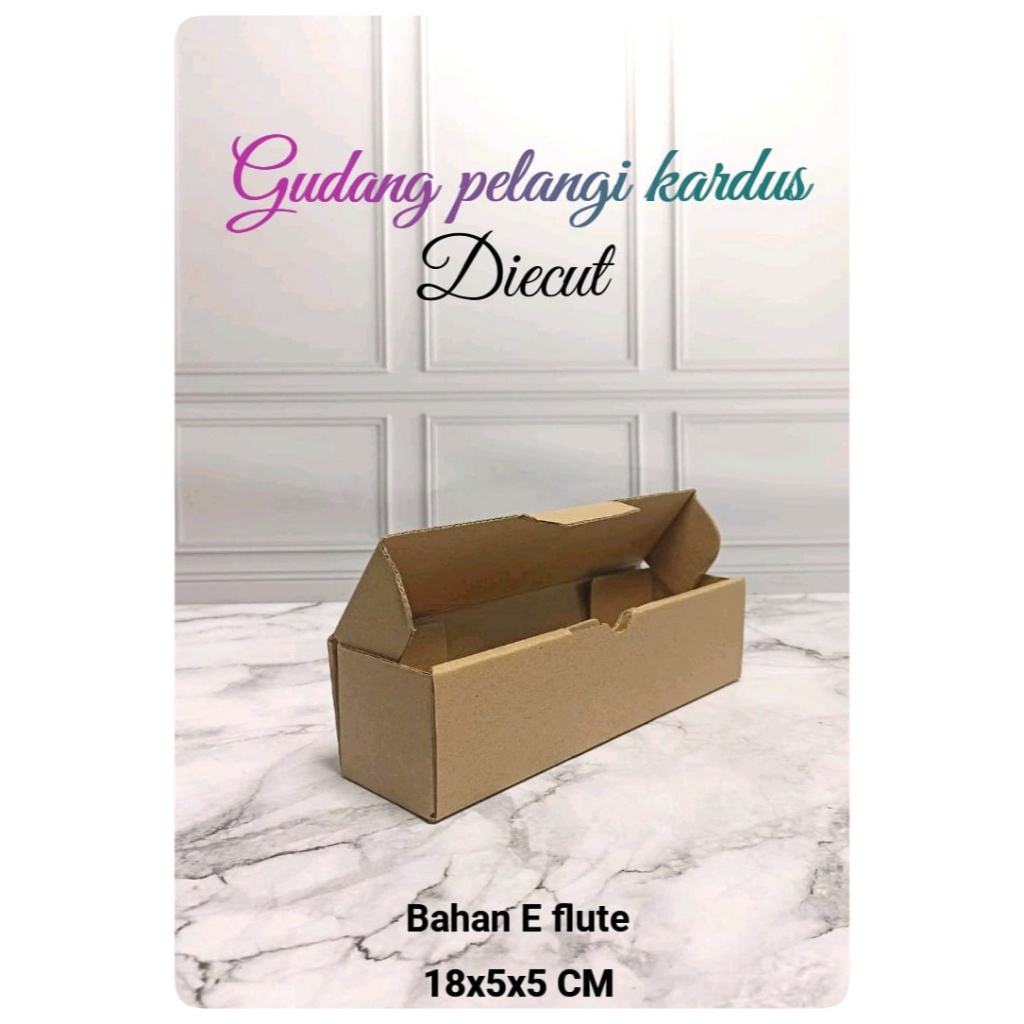 

kardus karton box Uk. 18x5x5 cm...model die cut/pizza