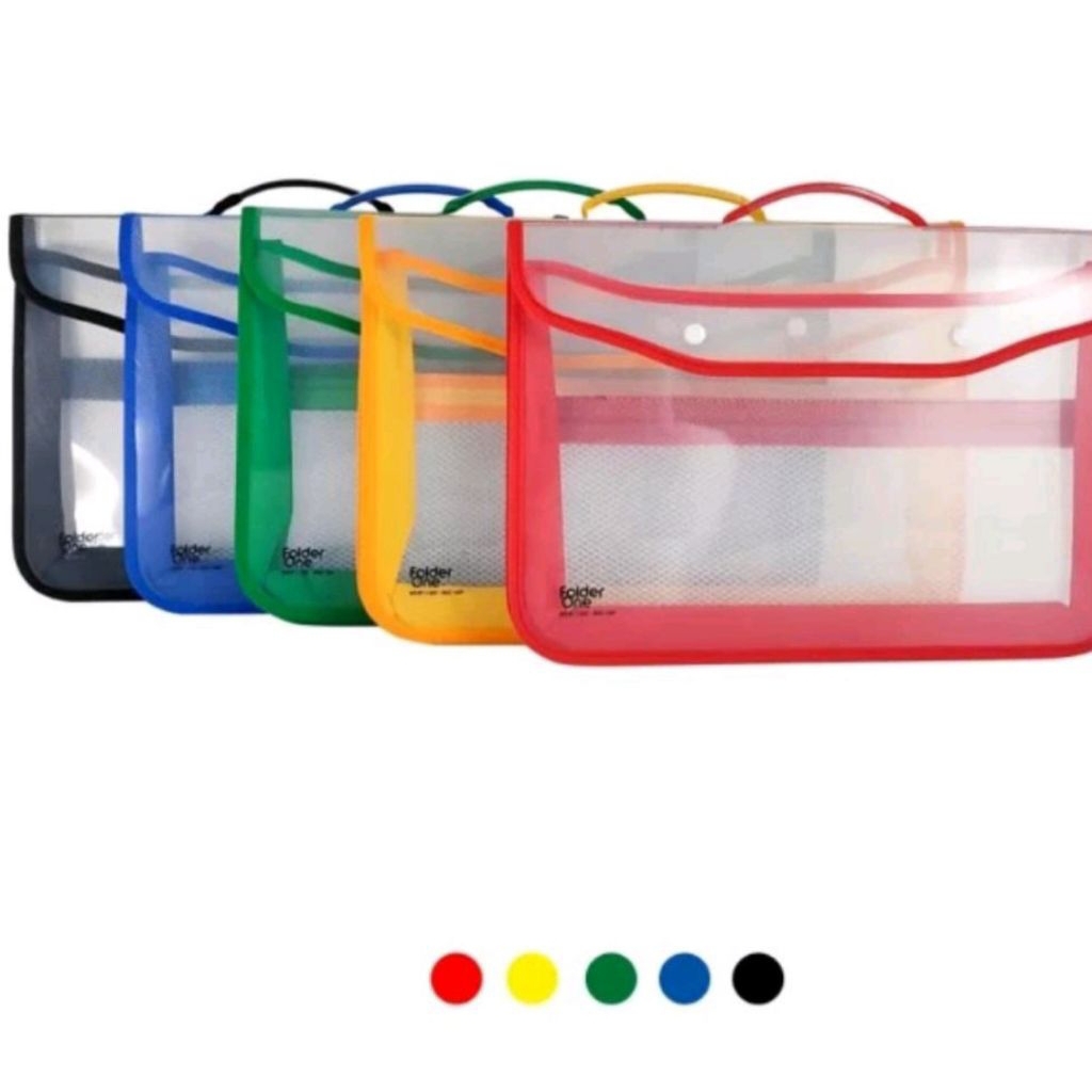 

School Bag Folder One / Map Plastik TENTENG Kancing 2 + Zipper