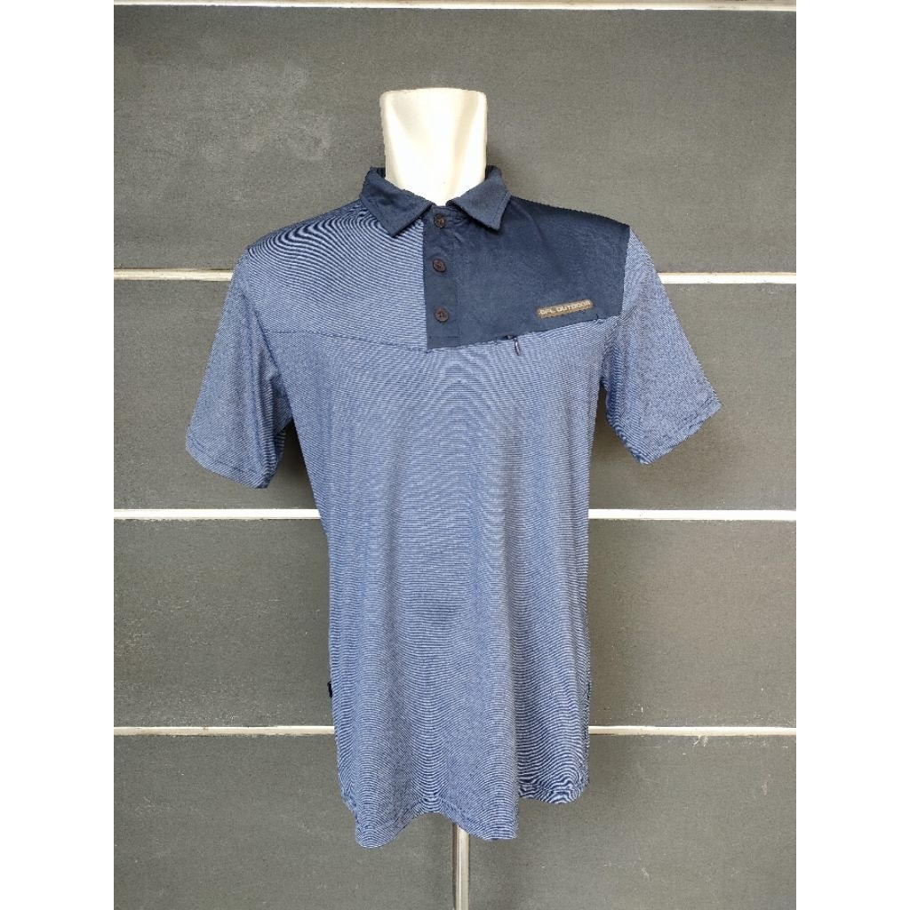 Polo shirt Kaos polo BFL outdoor biru garis M