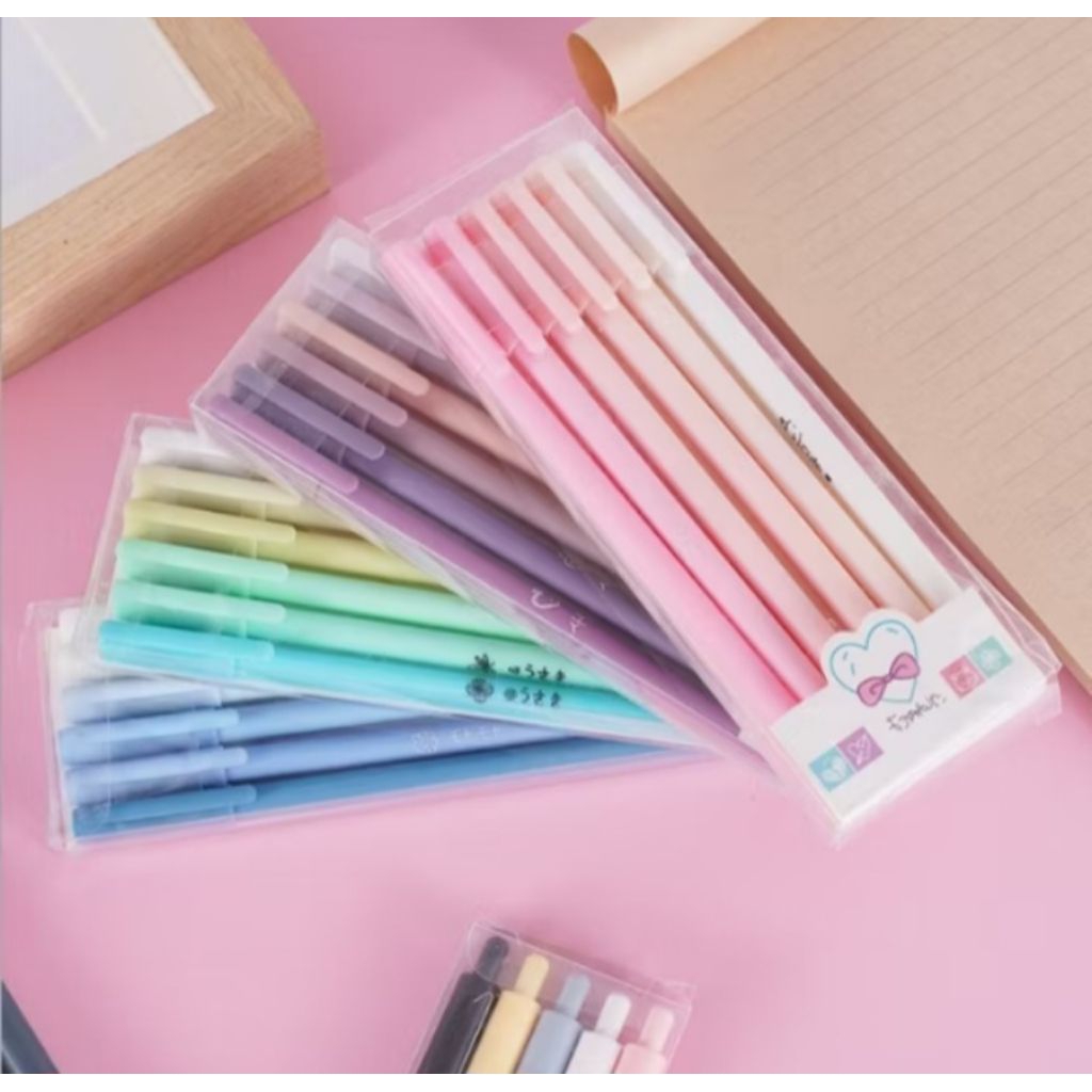 

Pulpen Gel 6 IN 1 Warna Gradasi 1 Set 6Pcs Pena Gel 0.5mm Warna Pastel Pen Gel