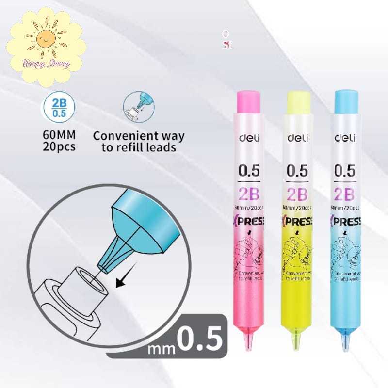 

Deli Mechanic Pencil Lead Isi Pensil Mekanik 2B 0.5mm IP311- Buy 1 Get 1