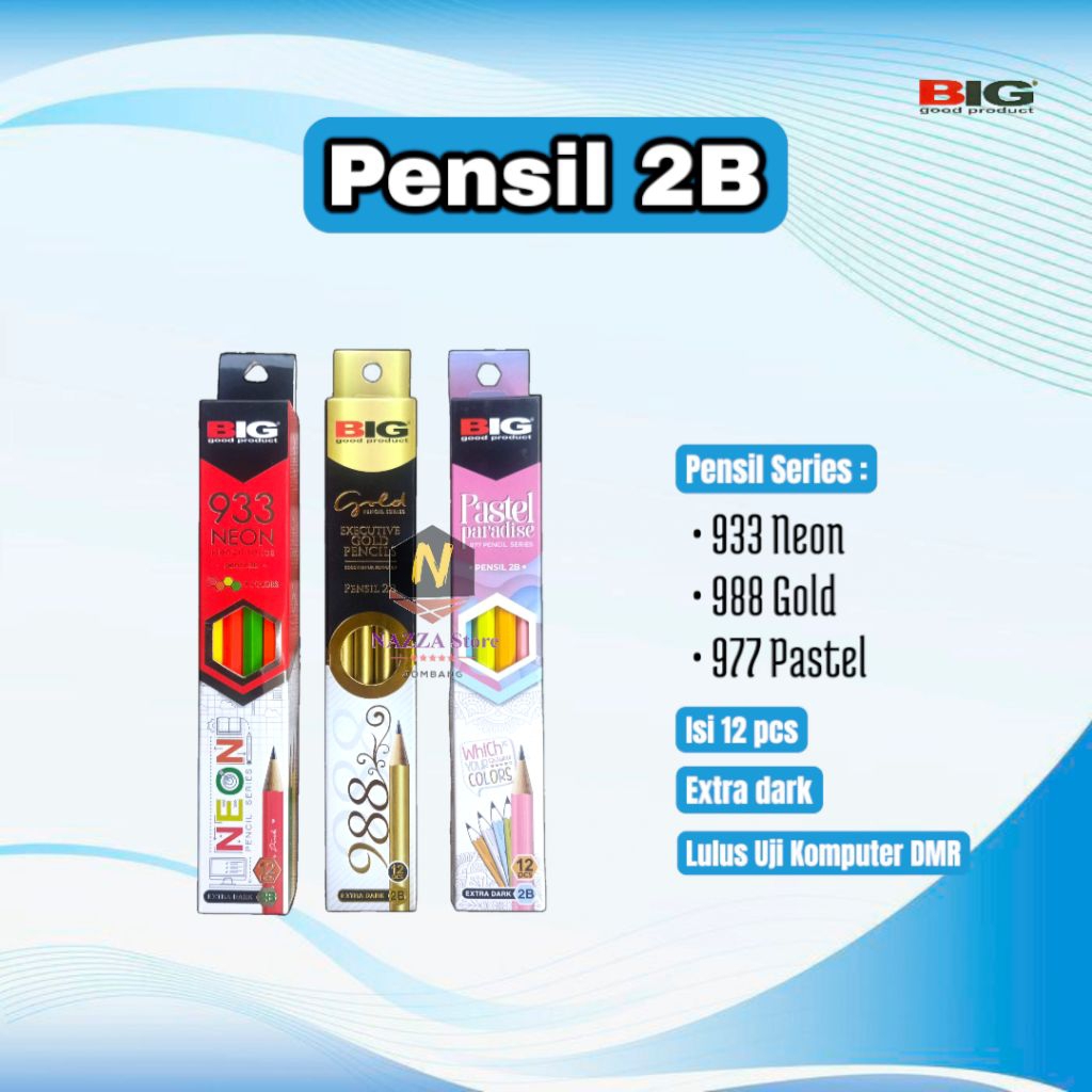 

Pensil 2B BIG Gold Neon Pastel Isi 12 Pcs