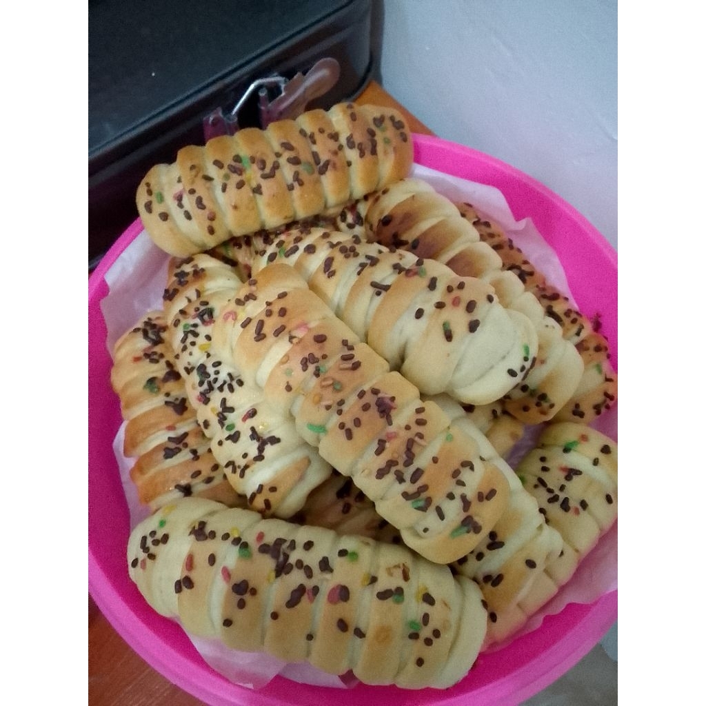 

roti pisang isi pisang dan coklat