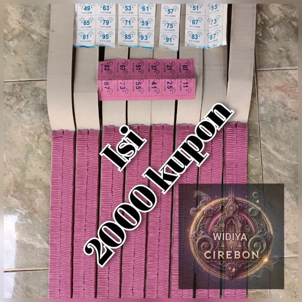 

Cabutan kosongan jadul kolase kertas Manila isi 2000 kupon