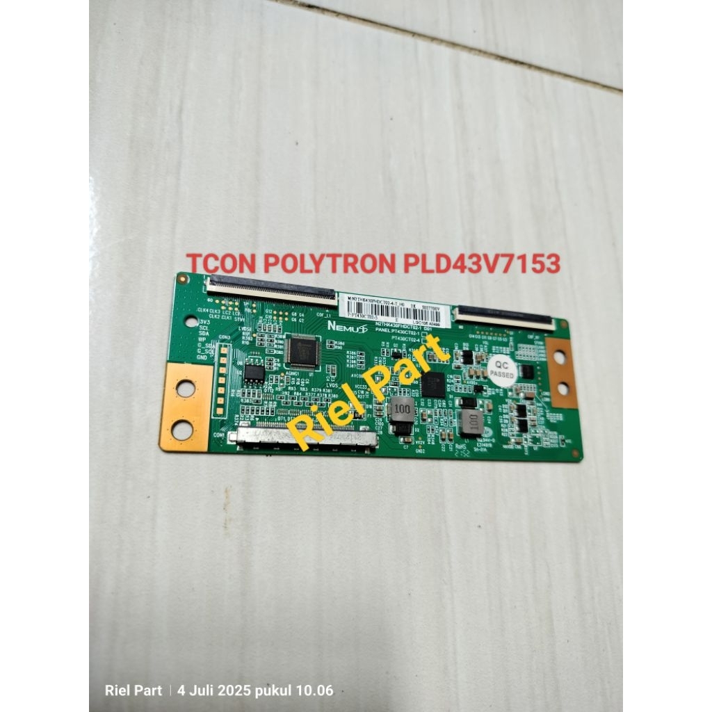 TCON - TICON - TIKON LOGIC BOARD TV LED SMART POLYTRON PLD43V7153 - PLD 43V7153