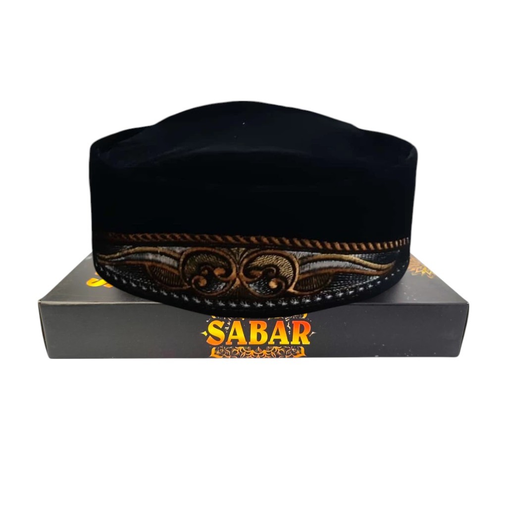 Peci Kopiah Songkok Bludru Nasional Sabar Susun Bordir AA Motif Batik Non AC Grosir Anak dan Dewasa