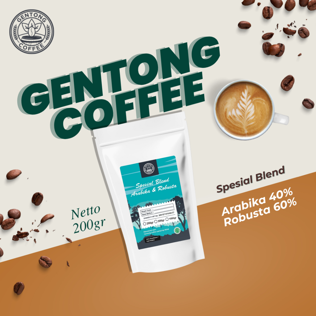 

Spesial Blend Kopi Susu Espresso Arabika Robusta Gentong Coffee 200 gram
