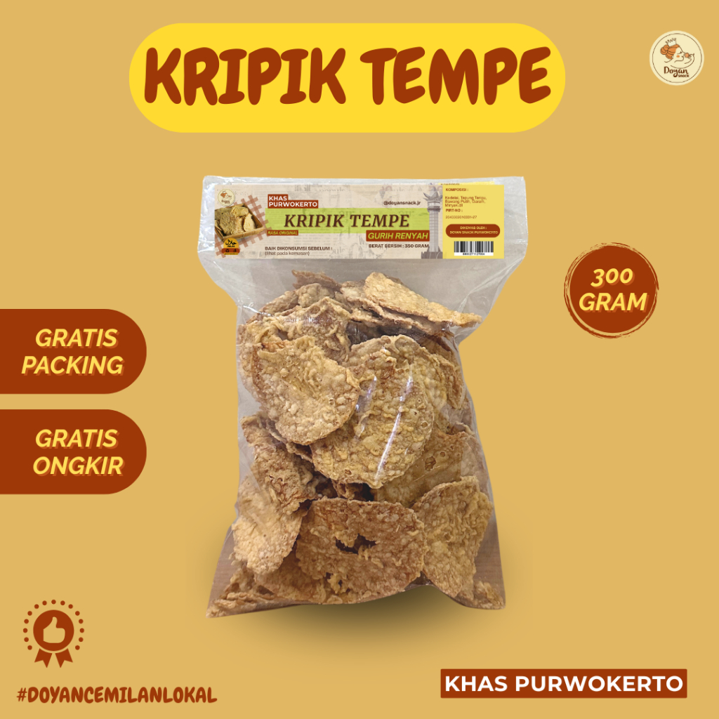 

KRIPIK TEMPE / TEMPE TEPUNG 300 GR / OLEH-OLEH PURWOKERTO