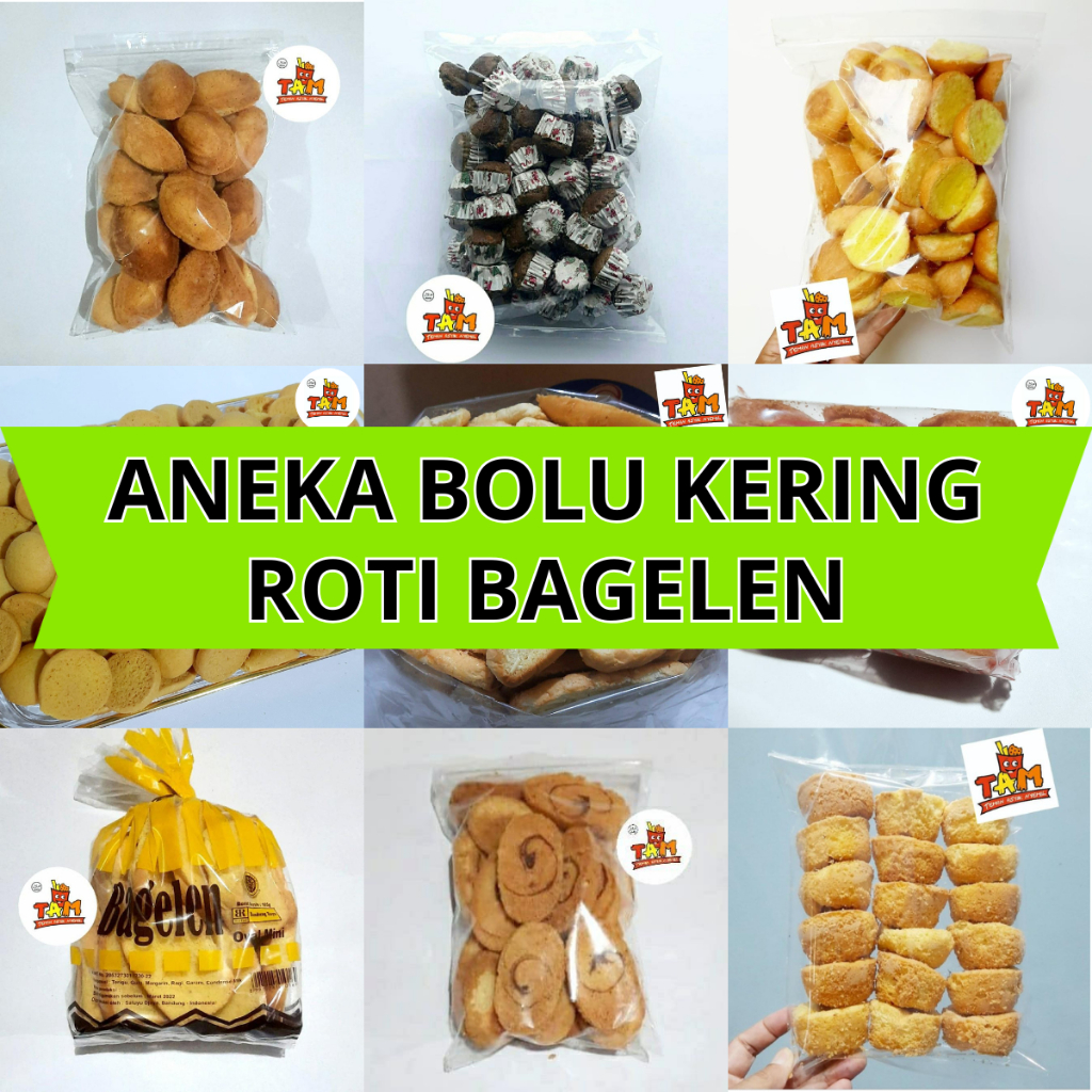 

ANEKA ROTI BAGELEN BOLU KERING / brownies, bolu cukil, bolu egg moon, bolu kijing, bolu sinar, bagelen bandung, jireh, mirasa, kue kering - Tam Snack