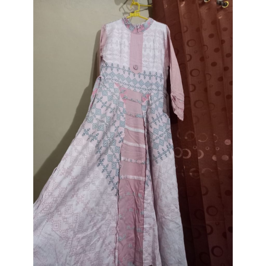 dress/gamis pink salem (preloved)