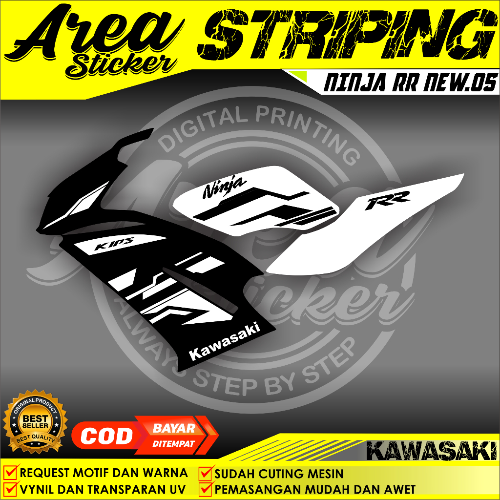 COD STRIPING NINJA RR NEW  MOTOR  LIS VARIASI KAWASKI NINJA RR NEW 2015. 05 SUDAH CUTING