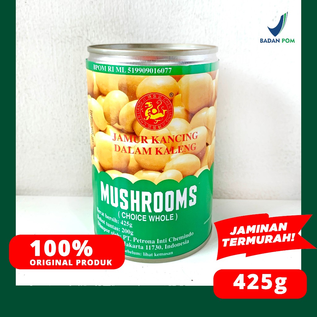 

JAMUR KANCING KALENG 425 GRAM CHAMPIGNON CHOICE WHOLE MUSHROOMS 425GR