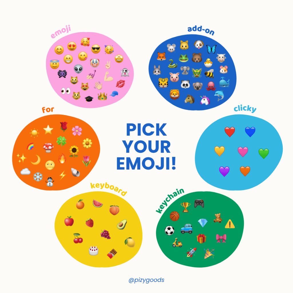 

[ADD-ON] PIZYGOODS - Pick Your Emoji | For Clicky Keyboard Keychain Only