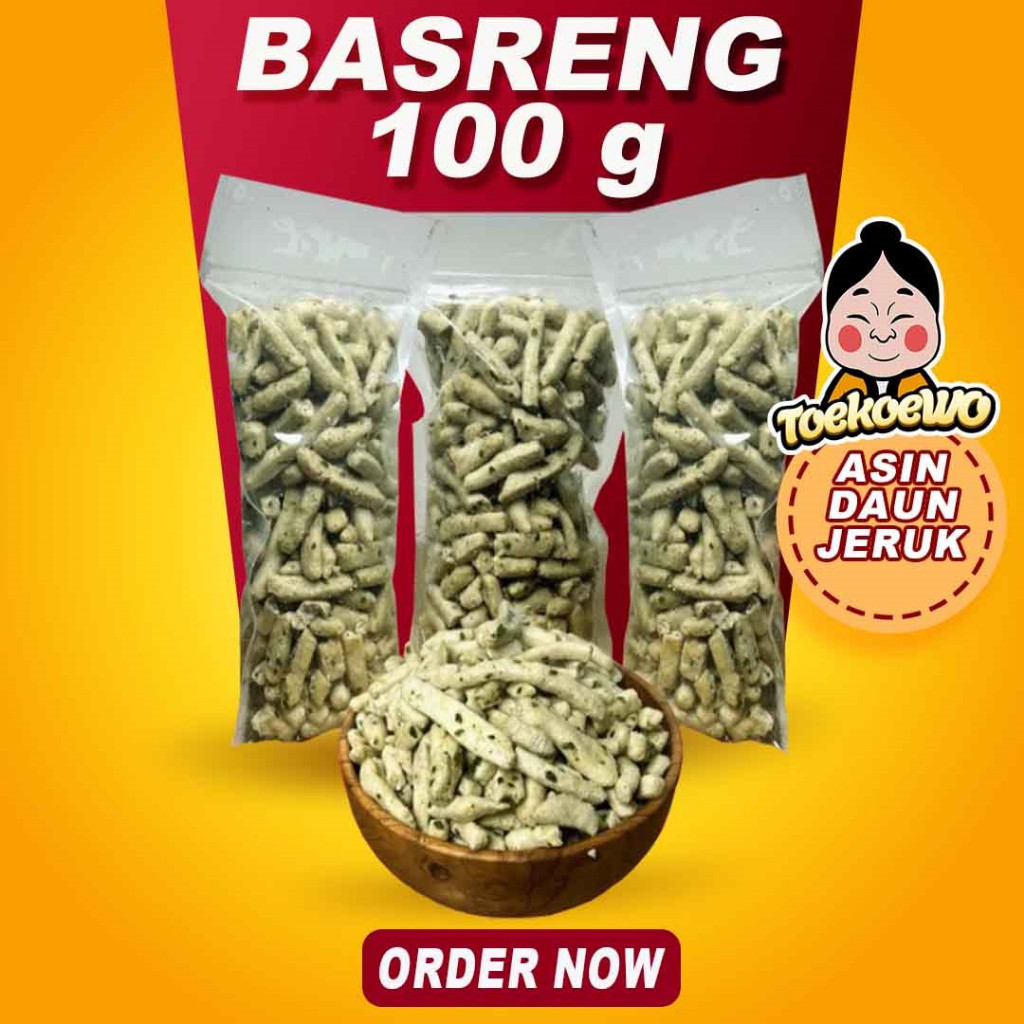 

Basreng 100g Original/Asin Daun Jeruk/Pedas Daun Jeruk Merk Toe Koe Wo