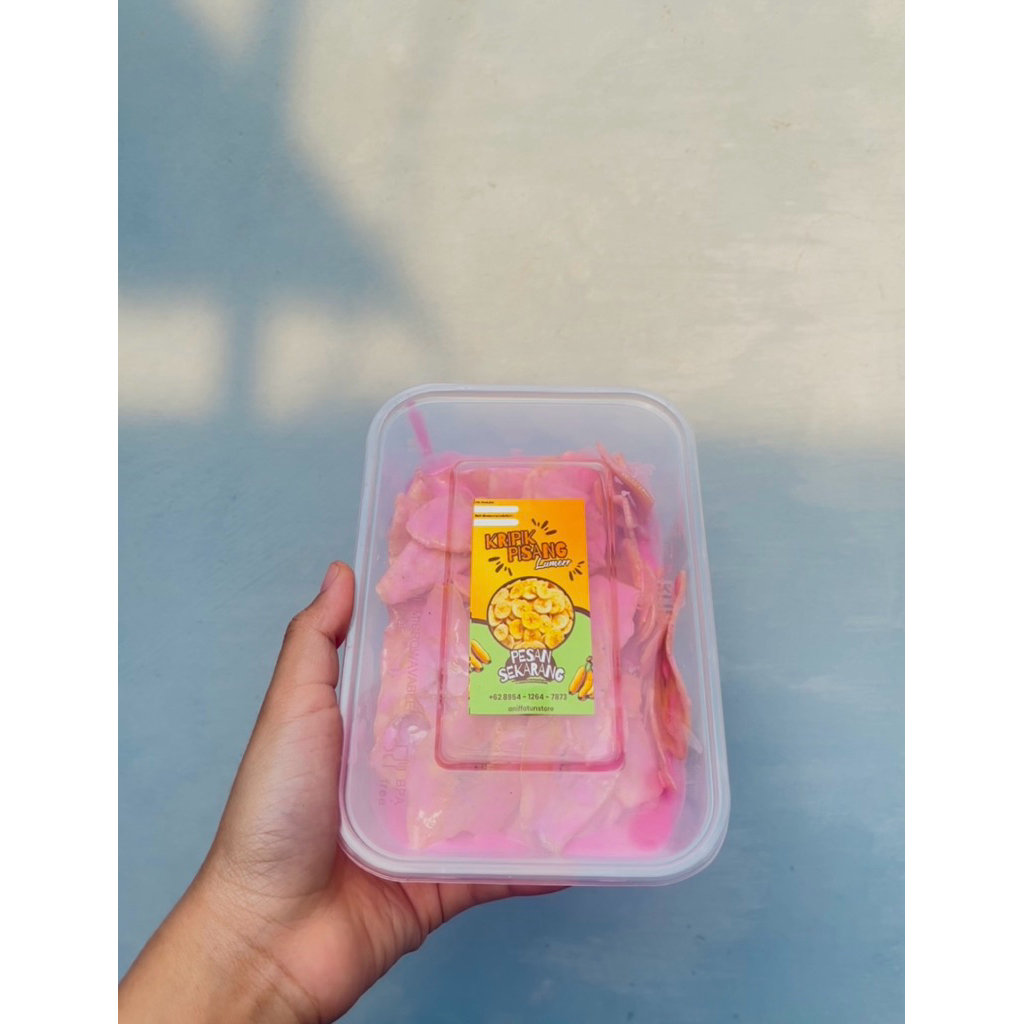 

KERIPIK PISANG LUMER dgn COKLAT PREMIUM free sumpit (STROWBERY)
