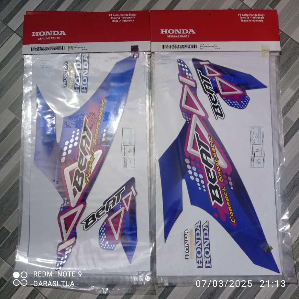 Striping Setriping Stripe Sticker Polet List Body Set Beat Karbu Biru Gen 2 2011 Asli Ori Original O