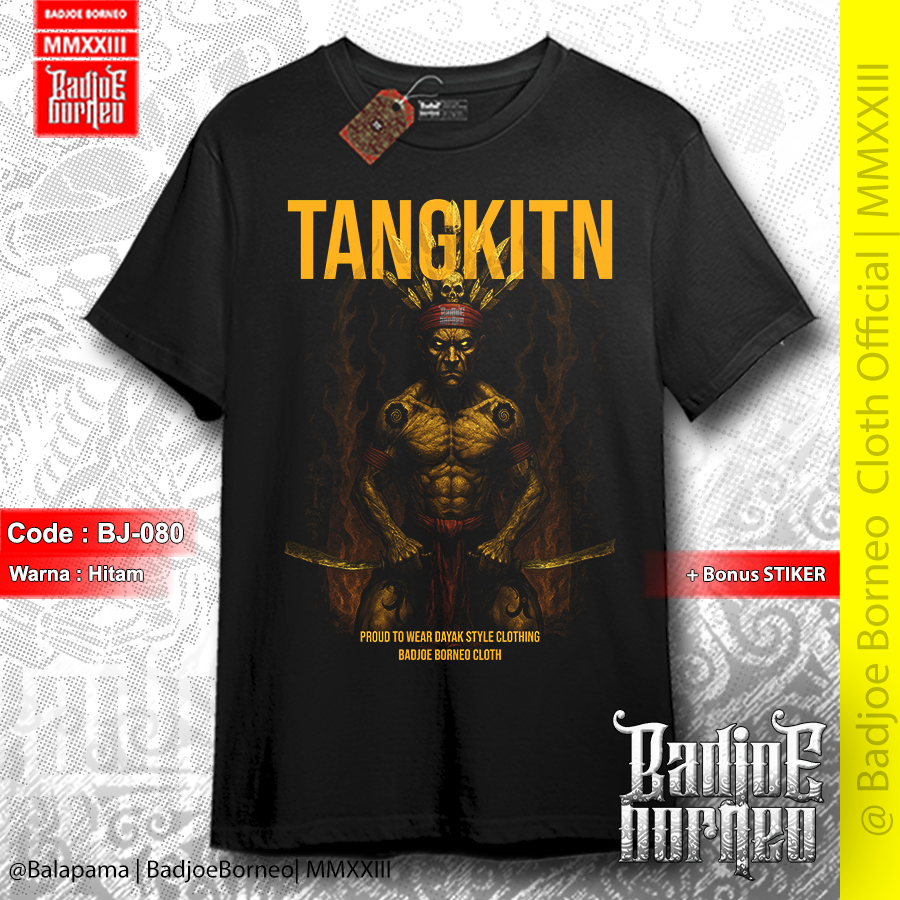 Kaos Dayak Badjoe Borneo BJ-080 Hitam Tangkitn