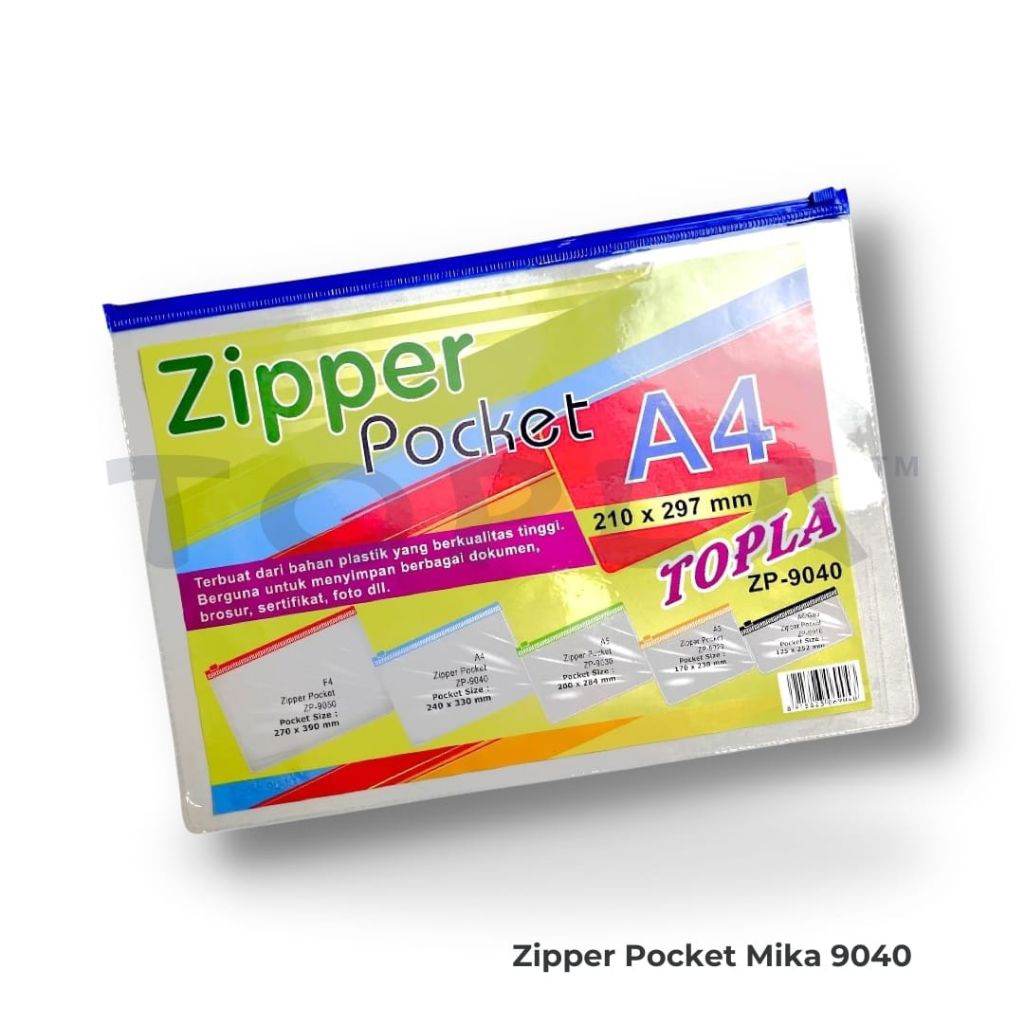 

map zipper pocket mika A4 per lusin