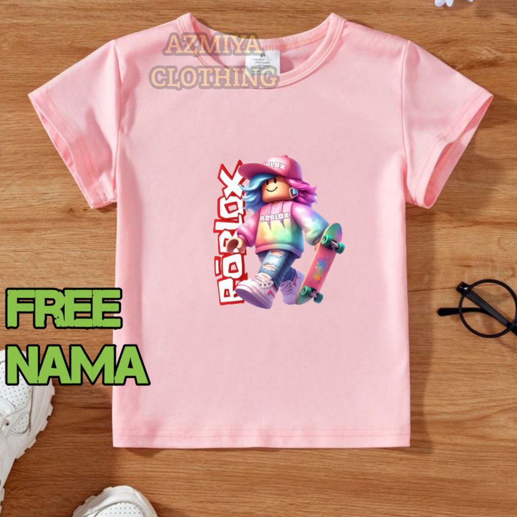 KAOS BAJU ANAK CEWE COWO ROBLOX SKATEBOARD GIRL