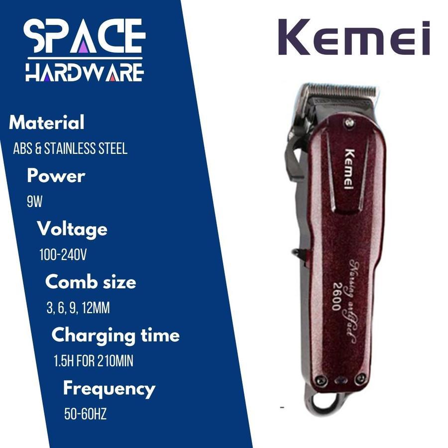 KEMEI PG2600 Alat Cukur Rambut Kemei PG2600 Cordless USB Cable KM-PG2600 Rechargeable Hair Clipper M