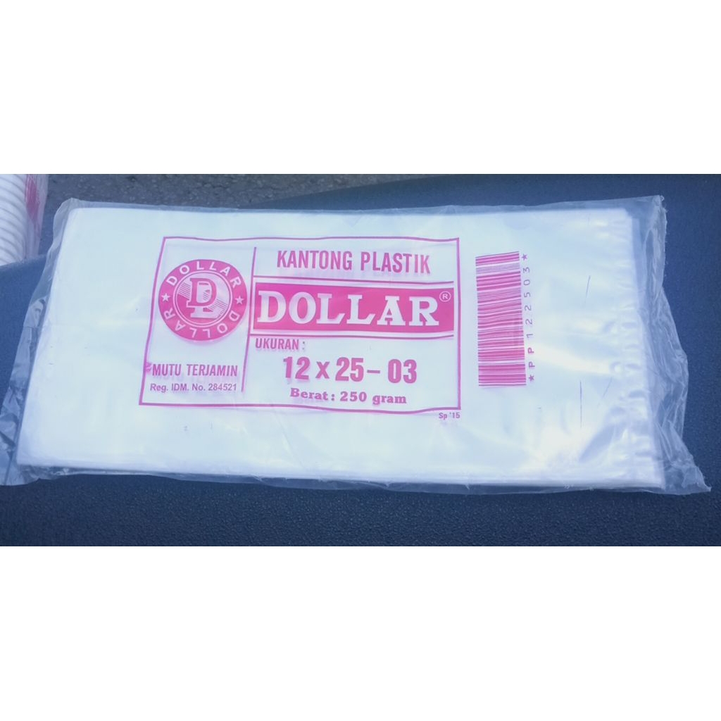 Plastik dollar 12x25 ketebalan 0,3