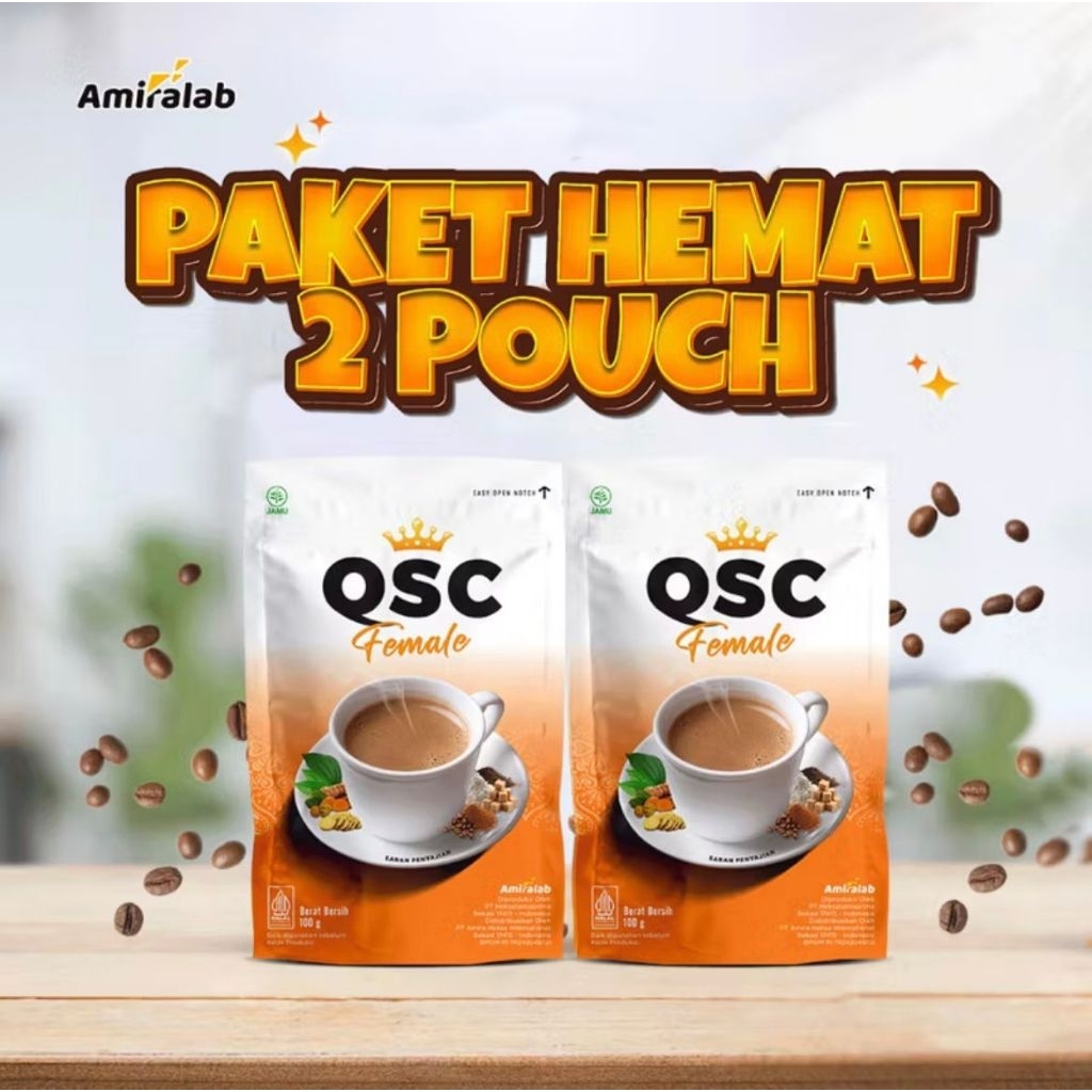 

qsc coffee paket 2 pouch 100 gram minuman kopi herbal mengatasi masalah kewanitaan